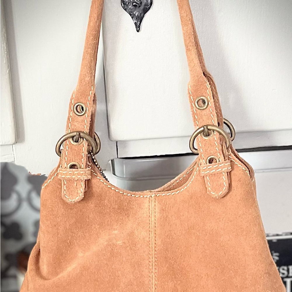 Vintage Lord & Taylor Tan Suede Shoulder Bag | Small  Purse | Camel Leather